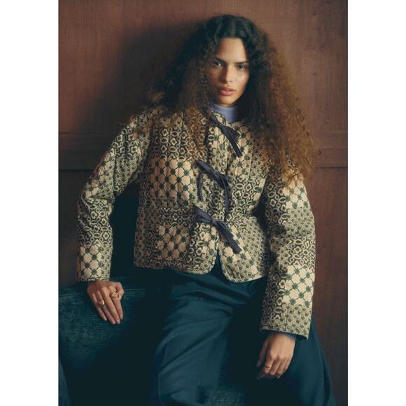 Sézane Saria Jacket - 6 Dominote Patchwork Print - Picture 1 of 3